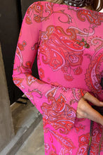 Load image into Gallery viewer, Never Fully Dressed Pink Paisley Mesh Dress