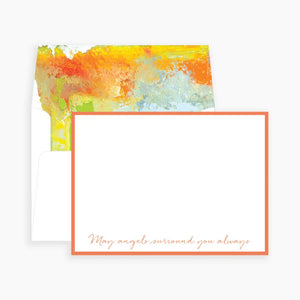 Anne Neilson May Angels Surround You Always Notecards | Orange