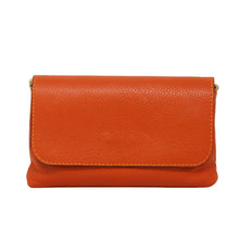 Load image into Gallery viewer, Genuine Italian Leather Crossbody Clutch | Orange