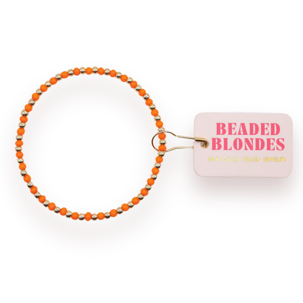 Beaded Blondes Demi Bracelet in Orange