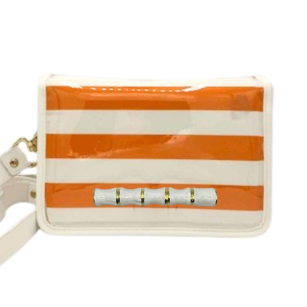 Orange Stripe Bamboo Stadium Bag