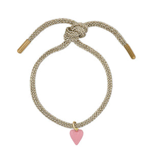 HART Gold Lurex Bracelet with Mini Pink Enamel Heart
