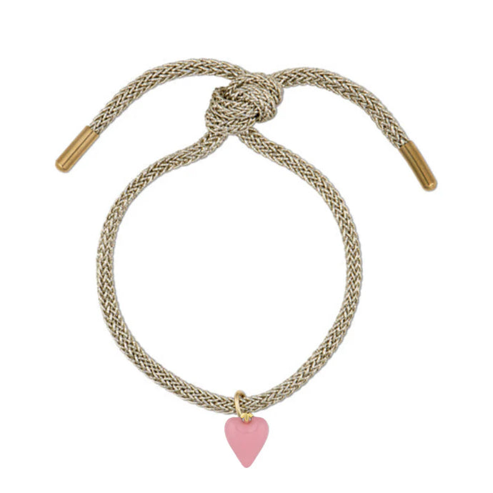 HART Gold Lurex Bracelet with Mini Pink Enamel Heart