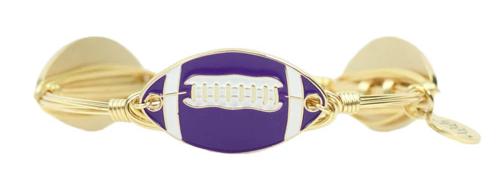 Purple Football Bangle Bracelet