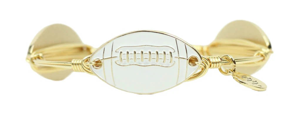 White Football Bangle Bracelet