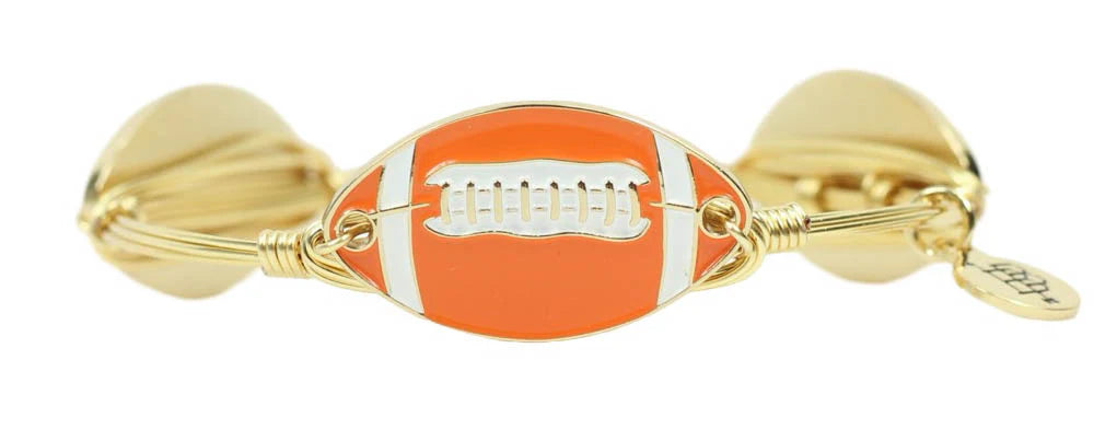 Orange Football Bangle Bracelet