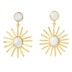 Moonstone Sunburst Earrings