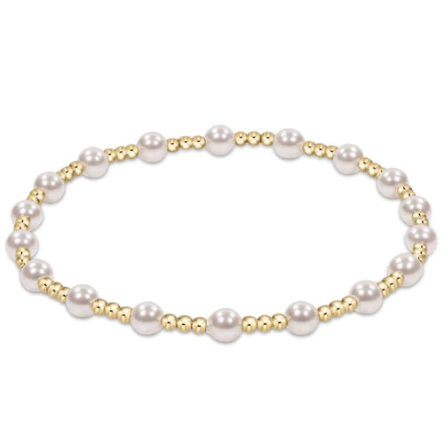 enewton Classic Sincerity Pattern 4mm Bead Bracelet - Pearl