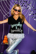 Load image into Gallery viewer, Queen of Sparkles Spooky &amp; Sparkly Sweater Tank
