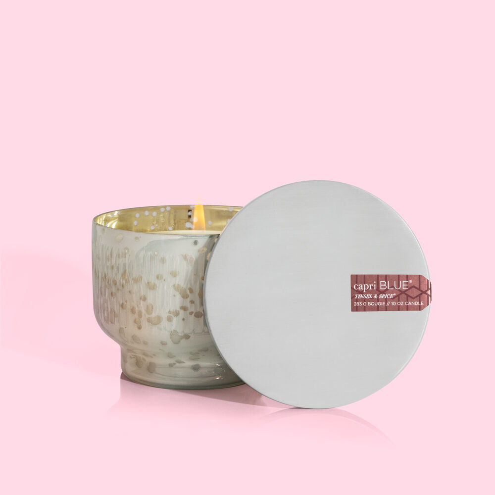 Tinsel & Spice Mercury Etched Inverted Jar Candle