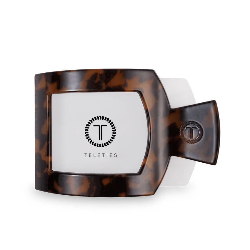 Teleties Tortoise Large Flat Square Hair Clip