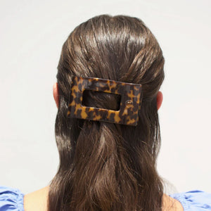 Teleties Tortoise Medium Flat Rectangle Clip