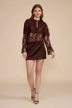 Load image into Gallery viewer, Lucy Paris Lili Lace Capelet Top | Brown