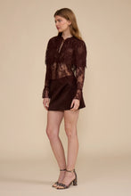 Load image into Gallery viewer, Lucy Paris Lili Lace Capelet Top | Brown
