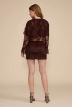 Load image into Gallery viewer, Lucy Paris Lili Lace Capelet Top | Brown