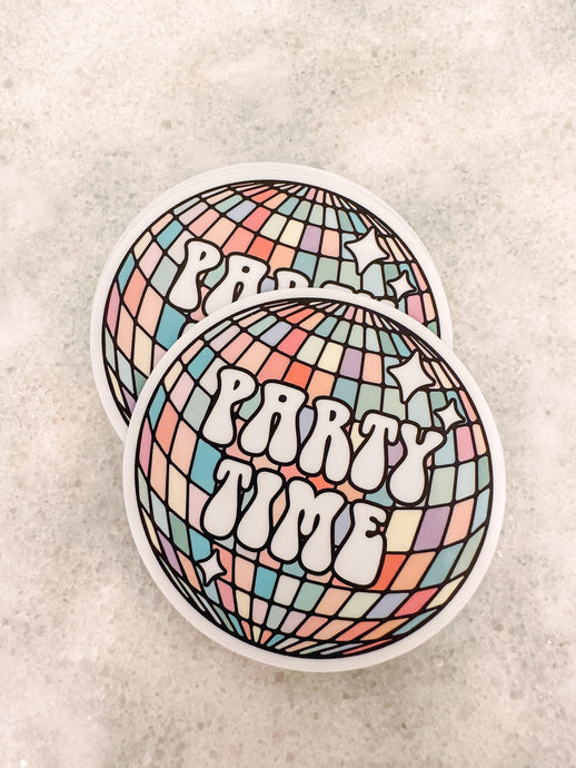Party Time Disco Ball Sticker