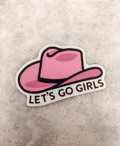 Let's Go Girls Pink Hat Sticker
