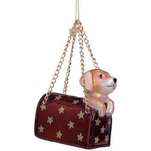 Load image into Gallery viewer, Brown Opal Bag with Labrador Puppy Glass Ornament