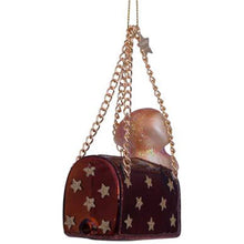 Load image into Gallery viewer, Brown Opal Bag with Labrador Puppy Glass Ornament