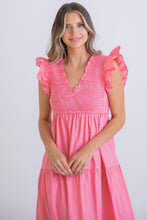 Load image into Gallery viewer, Karlie Bubblegum Smocked Maxi
