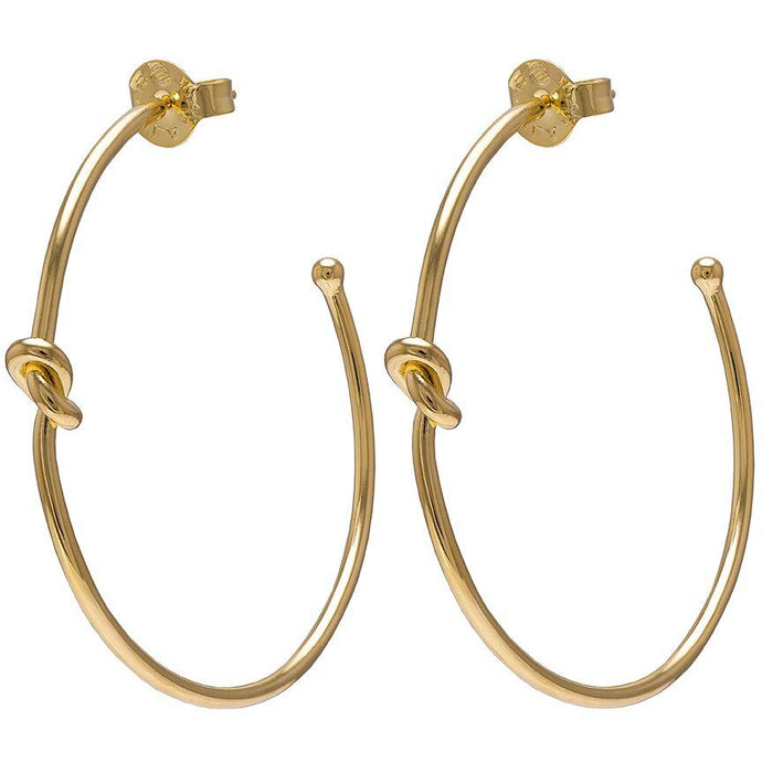 Sheila Fajl Knot Hoops | Shiny 18K Gold Plated