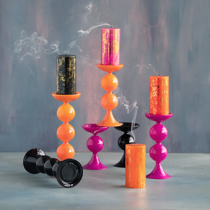 Trick or Sweet Pillar Candle Holders