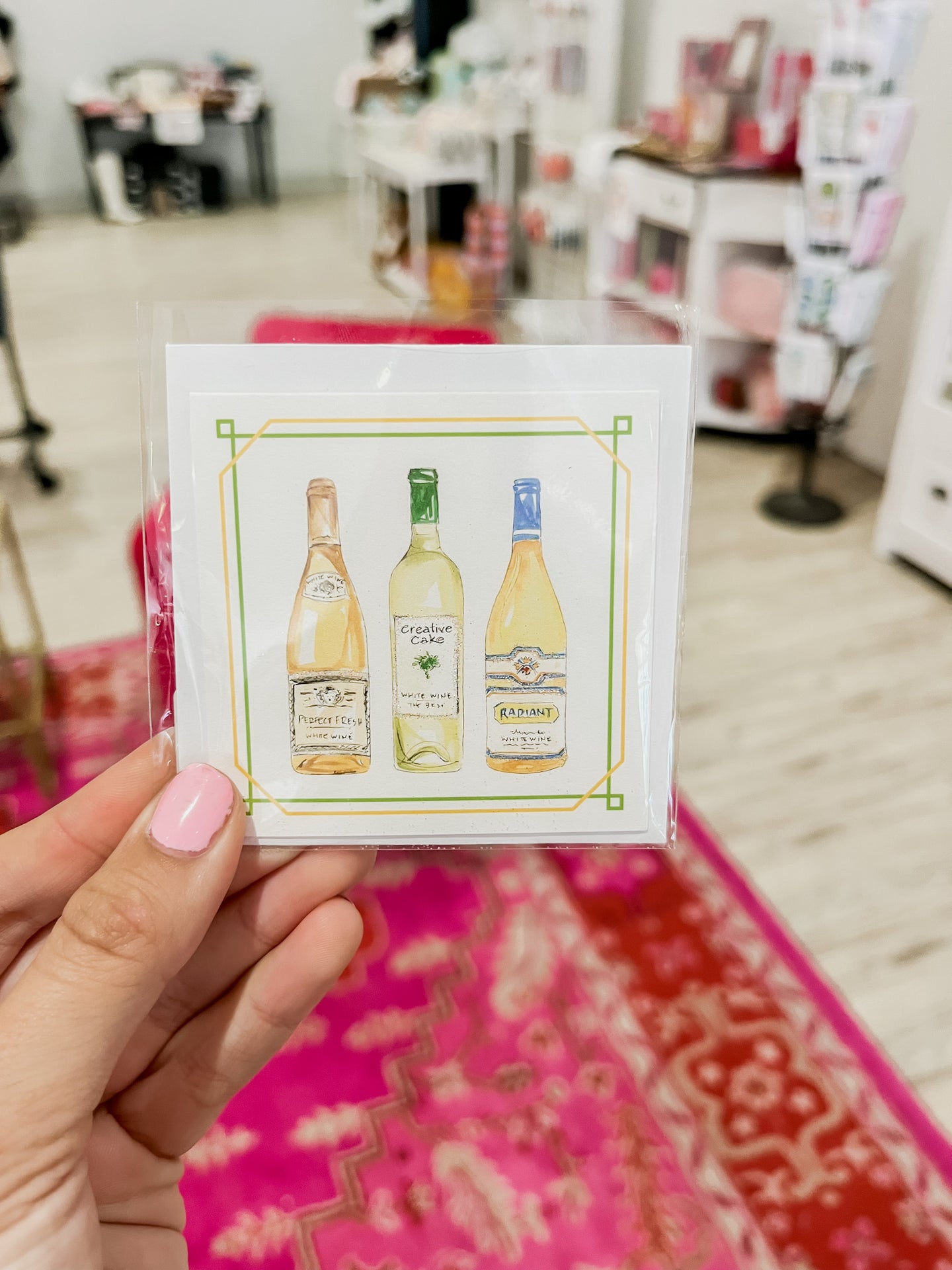 White Wine Bottles Enclosure Card