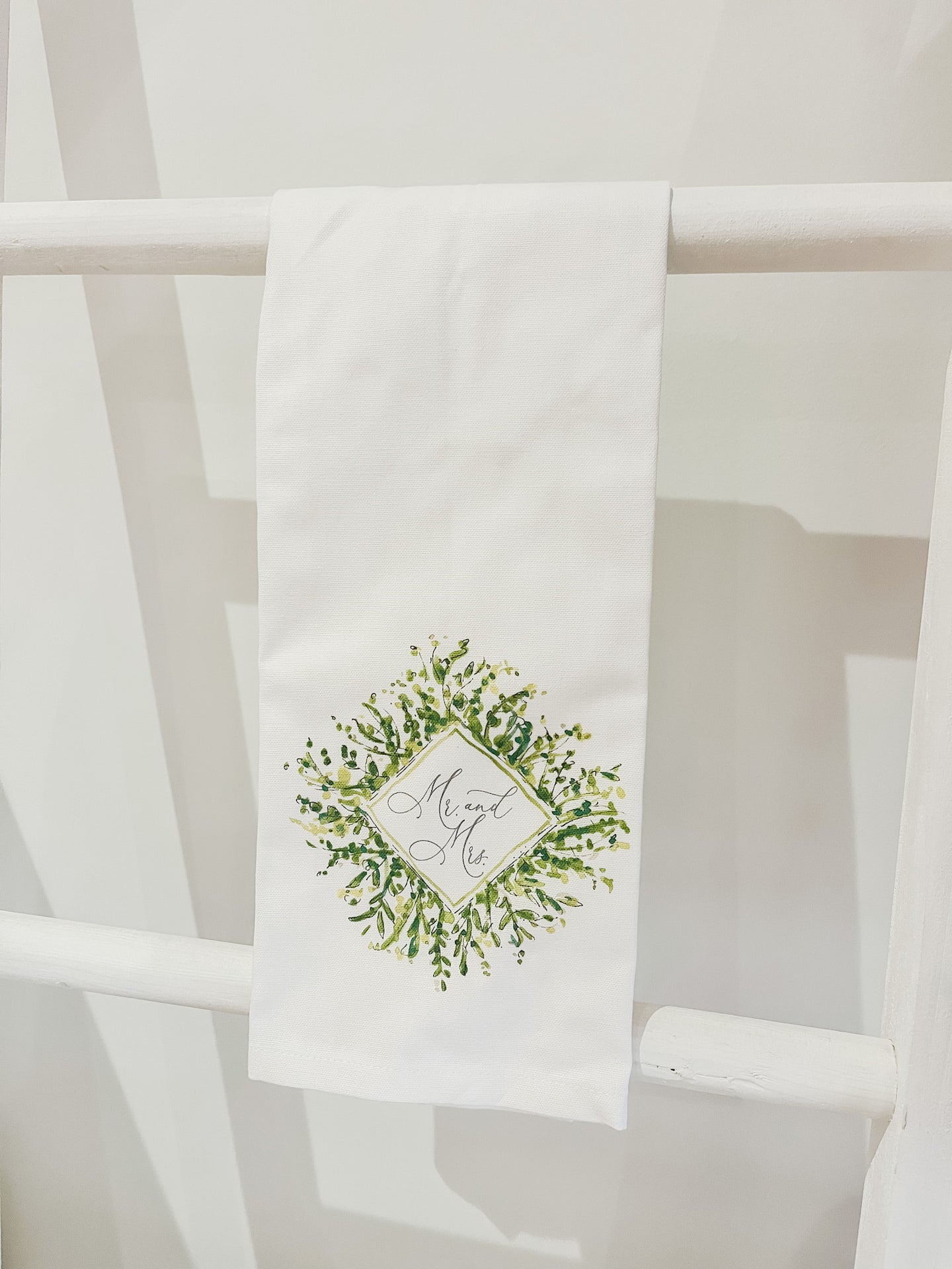 Mr. and Mrs. Greenery Kitchen Towel