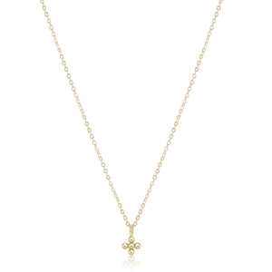 enewton 16" Necklace Gold - Classic Beaded Signature Cross Small Gold Charm