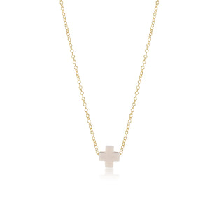 enewton 16" Necklace Gold - Signature Cross Off-white