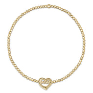 enewton Classic Gold 2mm Bead Bracelet - Love Small Gold Charm