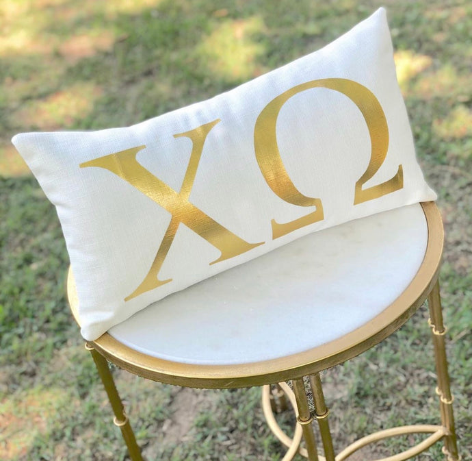 Gold Foil Sorority Pillow