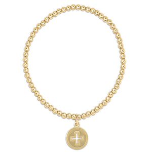 enewton Classic Gold 3mm Bead Bracelet - Signature Cross Gold Disc