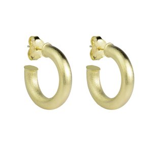 Sheila Fajl Thin Petite Chantal Hoops | Brushed 18K Gold Plated