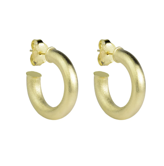 Sheila Fajl Thin Petite Chantal Hoops | Brushed 18K Gold Plated