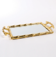 Load image into Gallery viewer, Gold Bamboo Vanity Tray