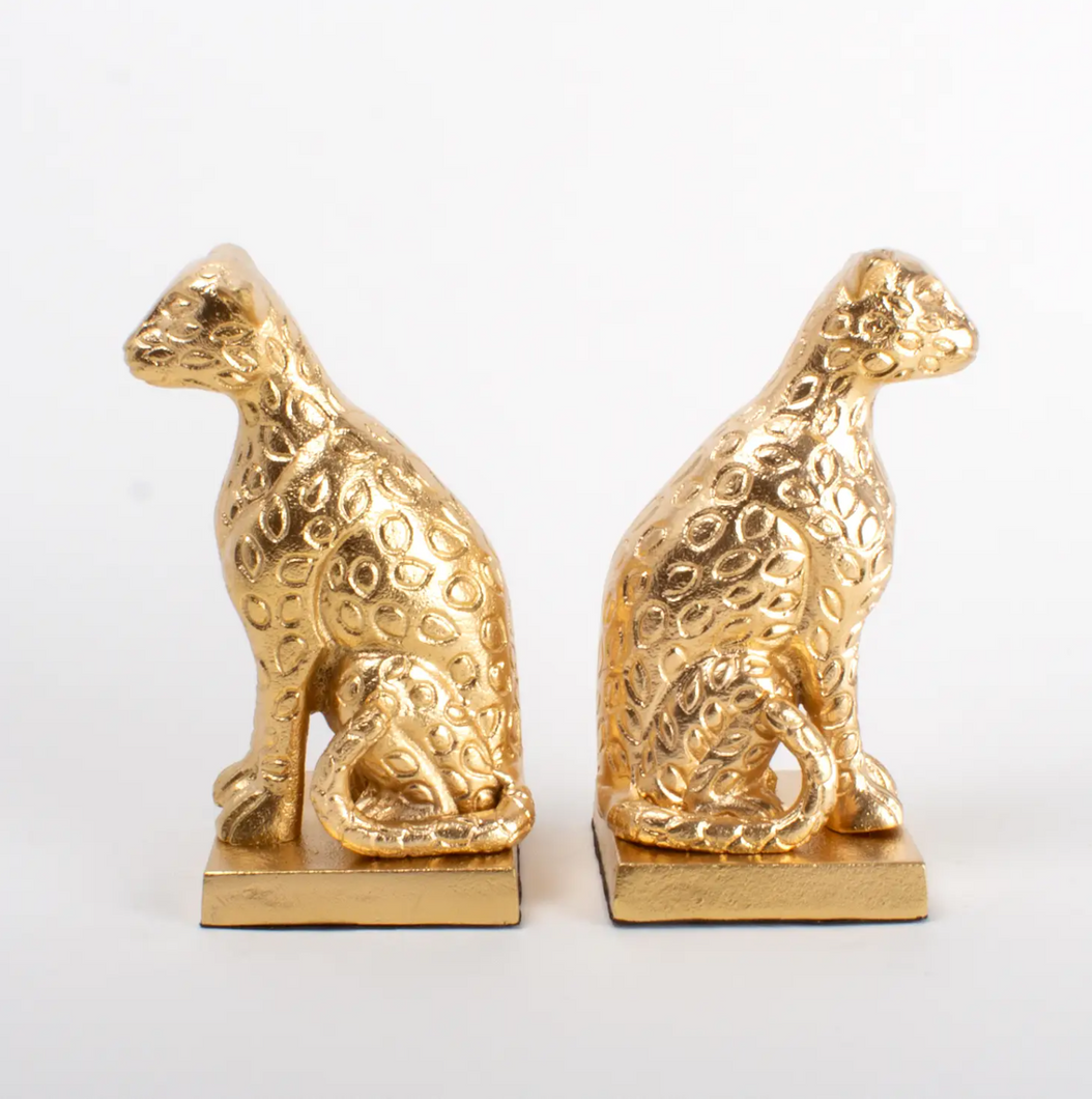 Gold Leopard Bookend