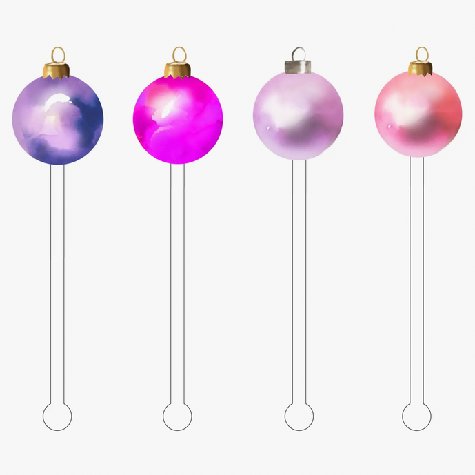 Pink Ornaments Acrylic Stir Sticks