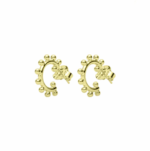 Load image into Gallery viewer, Sheila Fajl Tiny Sweetie Pie Hug Hoops | Shiny 18K Gold Plated