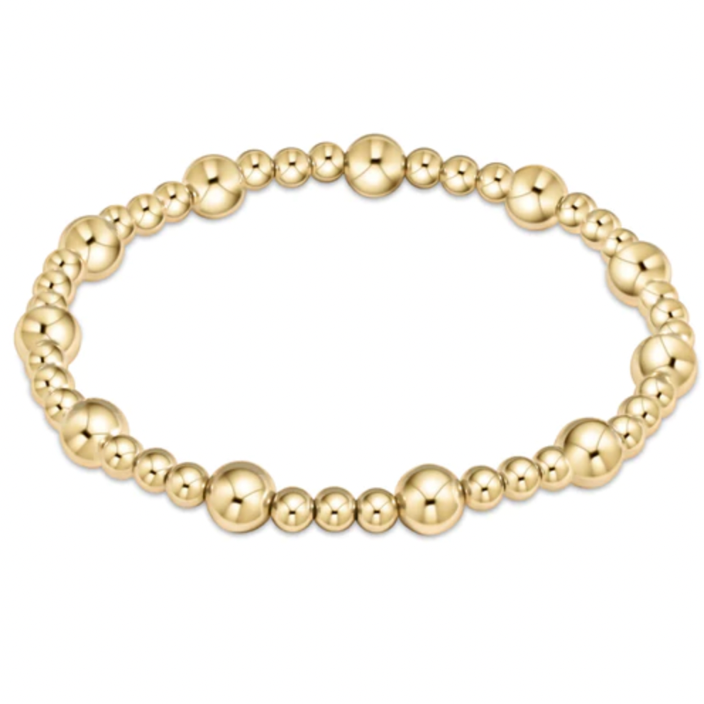 enewton extends - Classic Sincerity Pattern 6mm Beaded Bracelet - Gold
