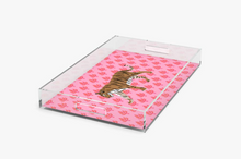 Load image into Gallery viewer, Pink Flora Tiger Acrylic Tray | Rectangle