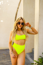 Load image into Gallery viewer, BuddyLove Ora Scoop Neck High Waisted Bikini | Neon Yellow