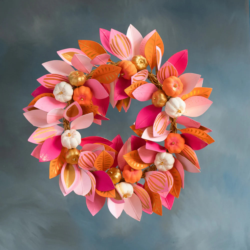 Glitterville Pumpkin Leaf Wreath