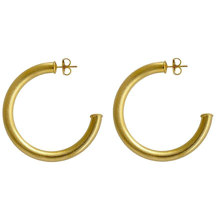 Sheila Fajl Small Arlene Hoops | Brushed 18K Gold Plated