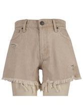 Load image into Gallery viewer, Jane High Rise Fray Hem Jean Short | Tan